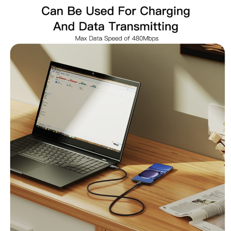 YESIDO CA106 1.2m 2.4A USB to USB-C / Type-C OD0.6 Charging Data Cable