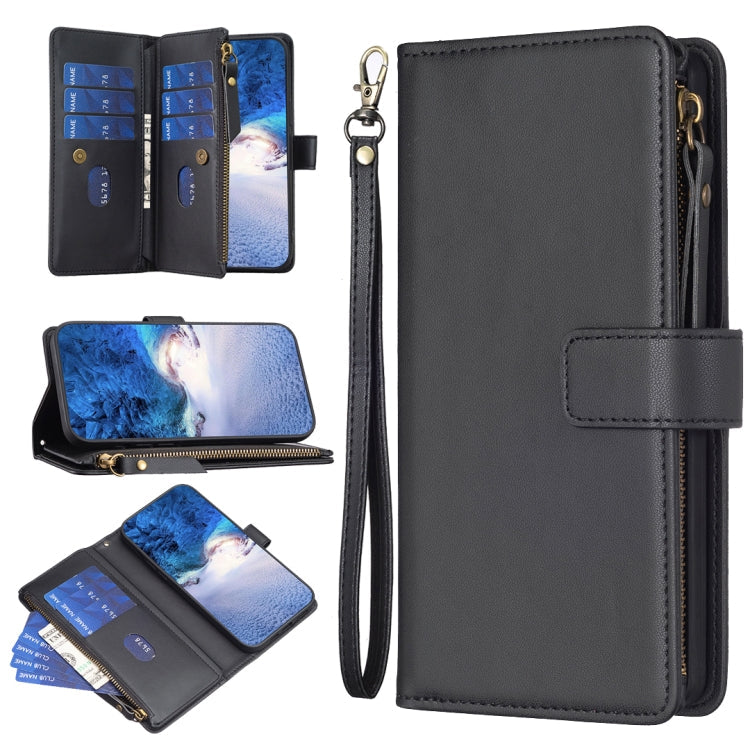 9 Card Slots Zipper Wallet Leather Flip Phone Case-Reluova