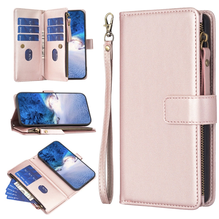 9 Card Slots Zipper Wallet Leather Flip Phone Case-Reluova