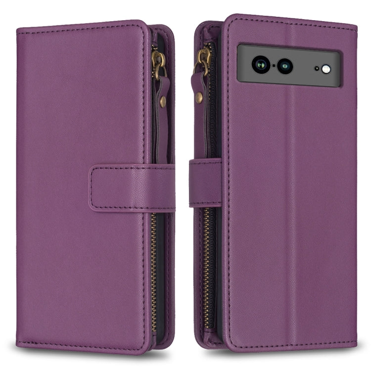 9 Card Slots Zipper Wallet Leather Flip Phone Case-Reluova