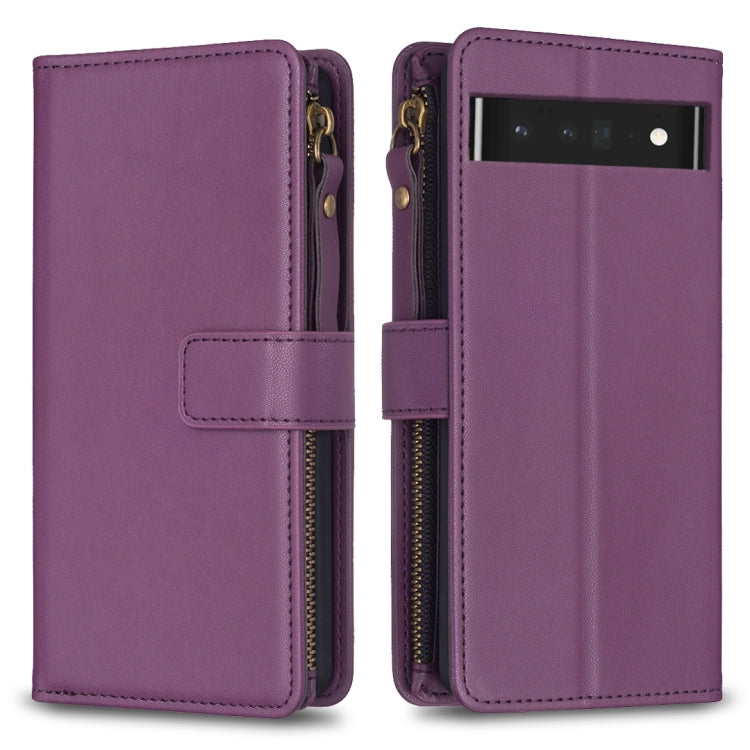 9 Card Slots Zipper Wallet Leather Flip Phone Case-Reluova