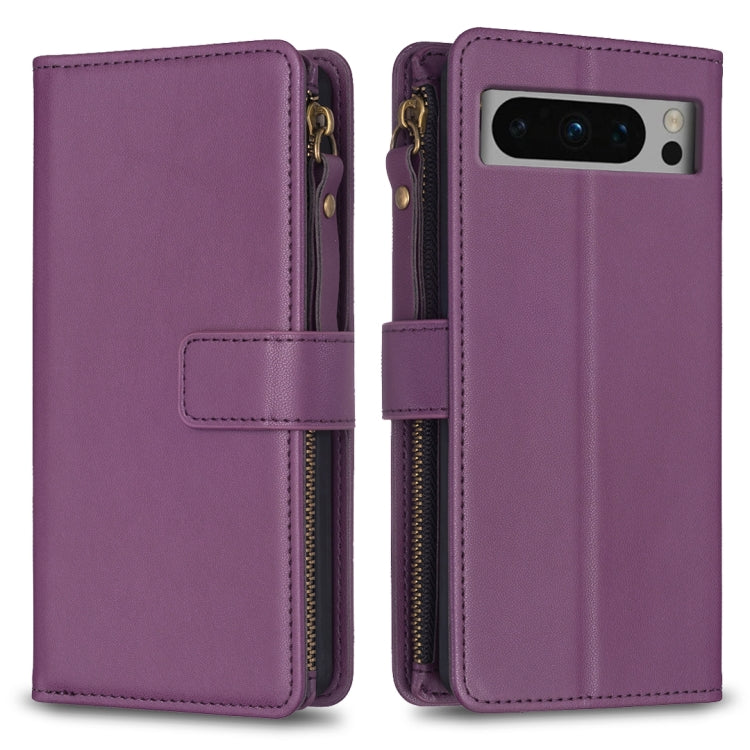 9 Card Slots Zipper Wallet Leather Flip Phone Case-Reluova