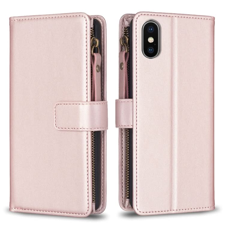 9 Card Slots Zipper Wallet Leather Flip Phone Case, Series 3