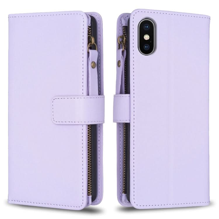 9 Card Slots Zipper Wallet Leather Flip Phone Case, Series 3