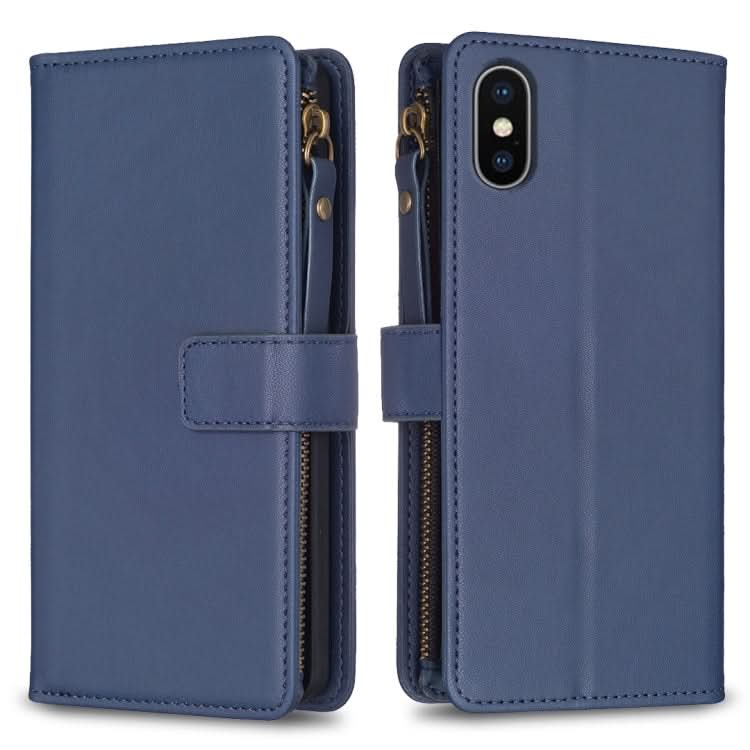 9 Card Slots Zipper Wallet Leather Flip Phone Case, Series 3