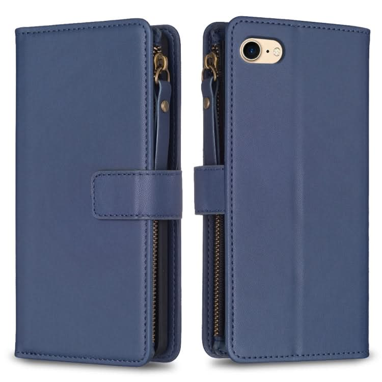 9 Card Slots Zipper Wallet Leather Flip Phone Case, Series 3