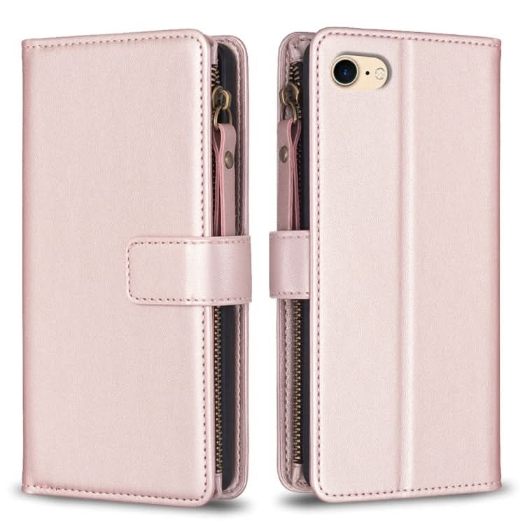 9 Card Slots Zipper Wallet Leather Flip Phone Case, Series 3