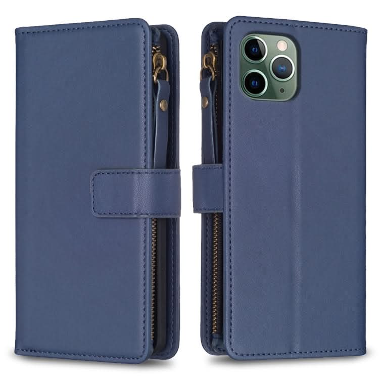 9 Card Slots Zipper Wallet Leather Flip Phone Case, Series 4