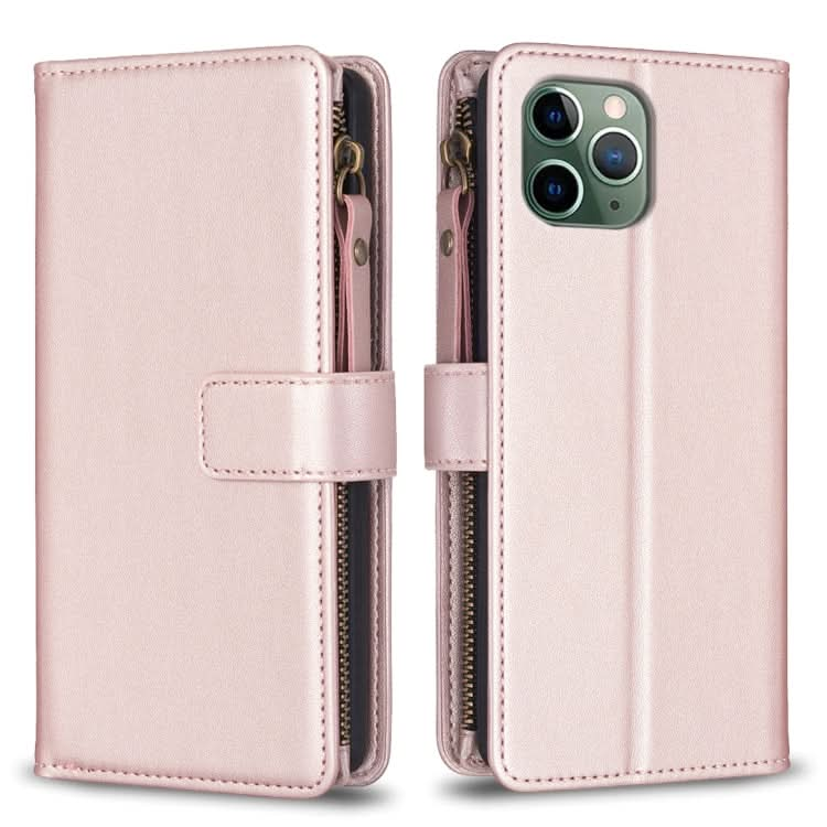 9 Card Slots Zipper Wallet Leather Flip Phone Case, Series 4