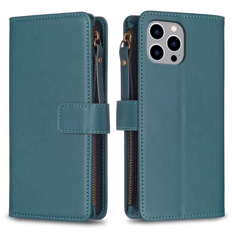 9 Card Slots Zipper Wallet Leather Flip Phone Case, Series 3