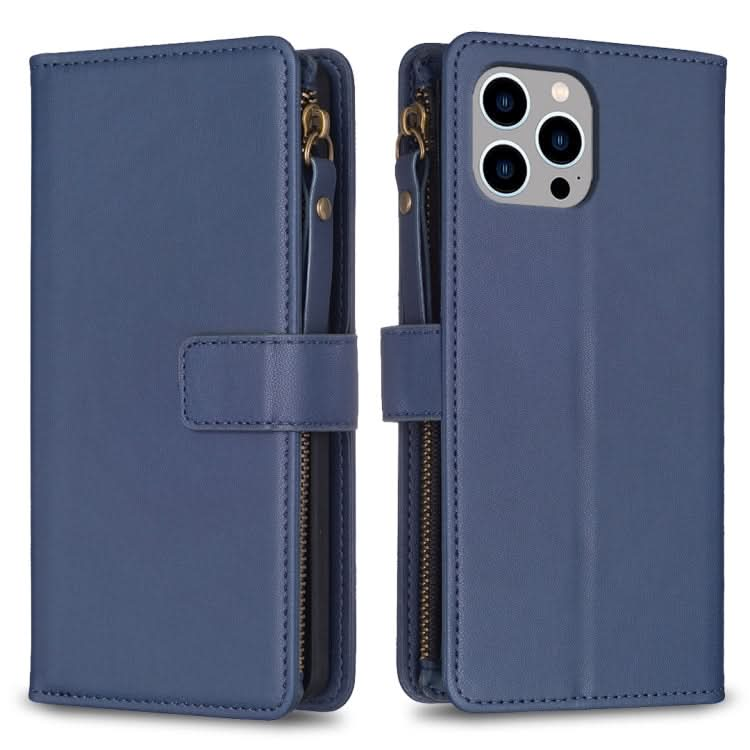 9 Card Slots Zipper Wallet Leather Flip Phone Case, Series 3