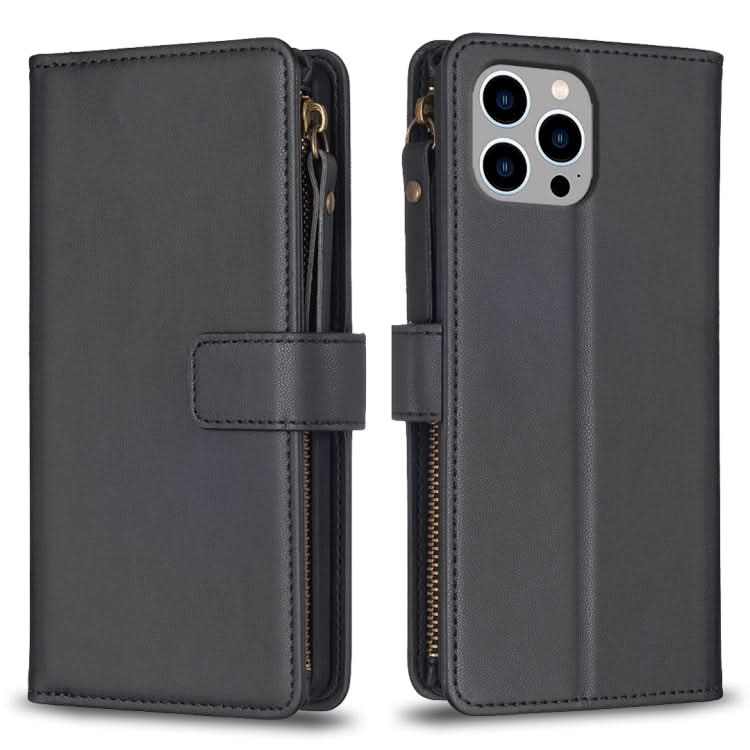 9 Card Slots Zipper Wallet Leather Flip Phone Case, Series 3