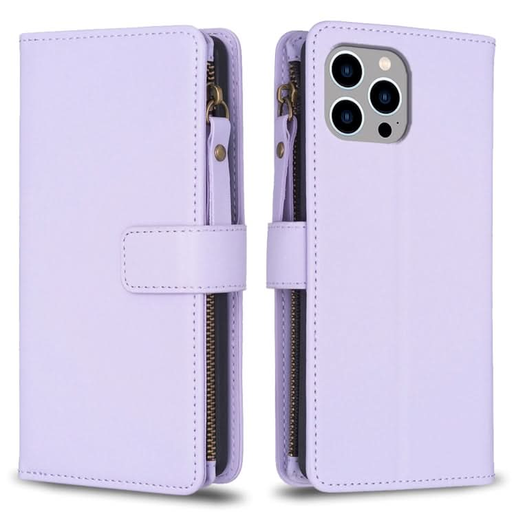 9 Card Slots Zipper Wallet Leather Flip Phone Case, Series 3