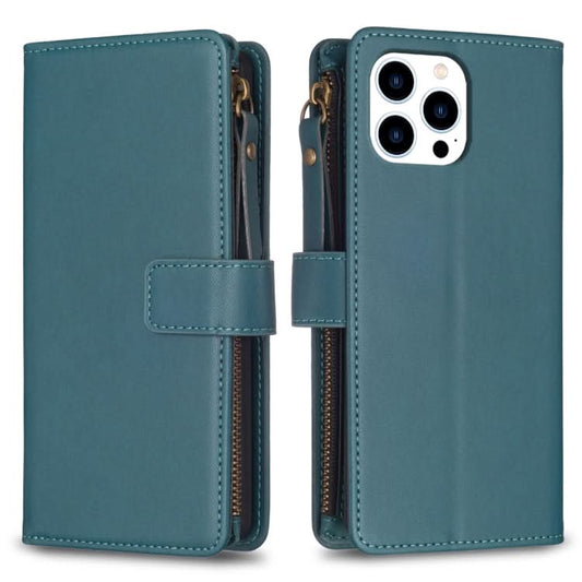 9 Card Slots Zipper Wallet Leather Flip Phone Case, Series 5