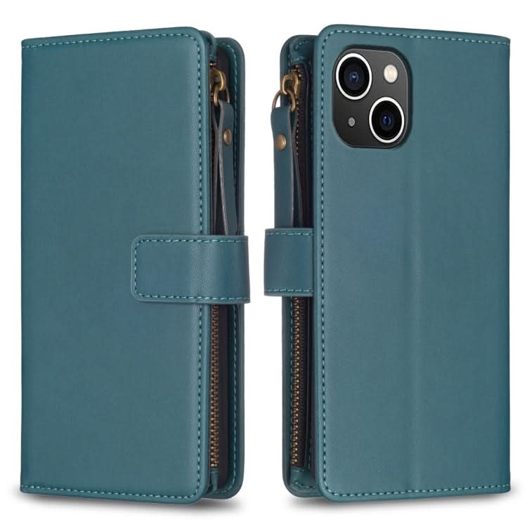 9 Card Slots Zipper Wallet Leather Flip Phone Case, Series 4