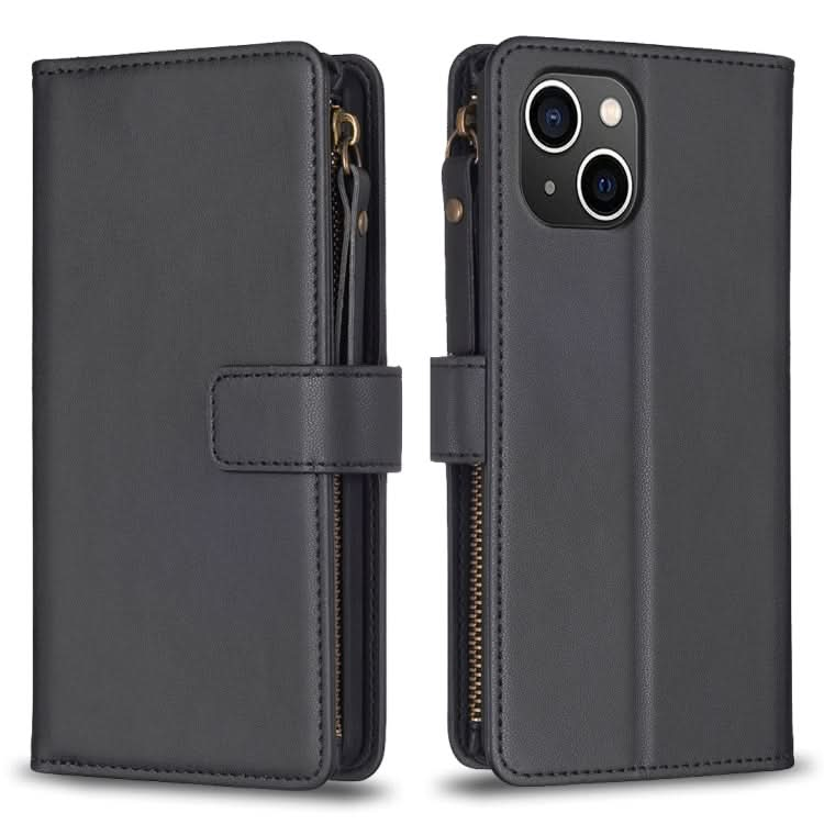 9 Card Slots Zipper Wallet Leather Flip Phone Case, Series 4