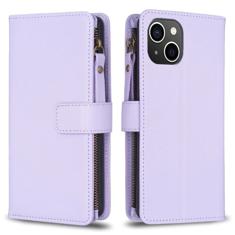 9 Card Slots Zipper Wallet Leather Flip Phone Case, Series 4