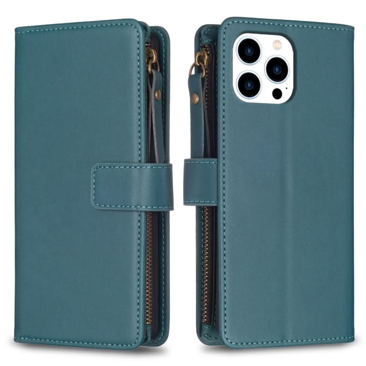 9 Card Slots Zipper Wallet Leather Flip Phone Case, Series 3