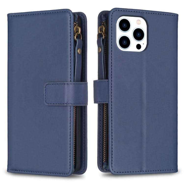 9 Card Slots Zipper Wallet Leather Flip Phone Case, Series 3