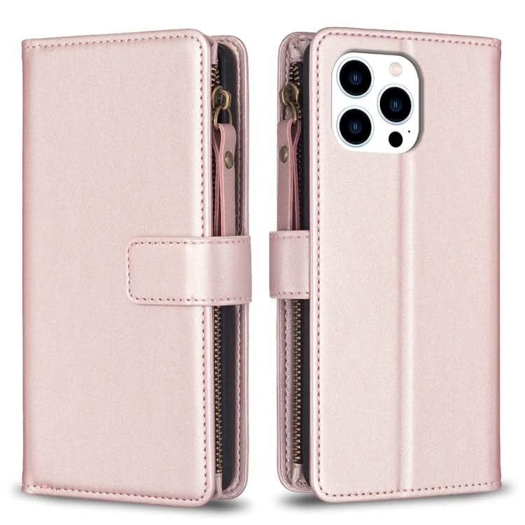 9 Card Slots Zipper Wallet Leather Flip Phone Case, Series 3