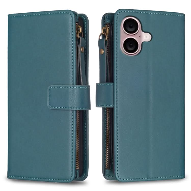 9 Card Slots Zipper Wallet Leather Flip Phone Case, Series 4