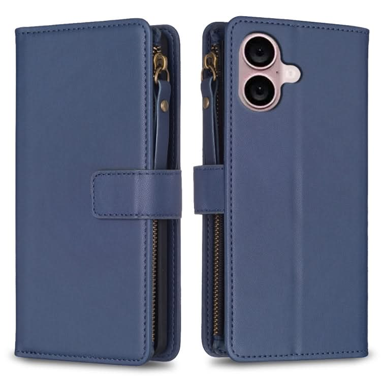 9 Card Slots Zipper Wallet Leather Flip Phone Case, Series 4