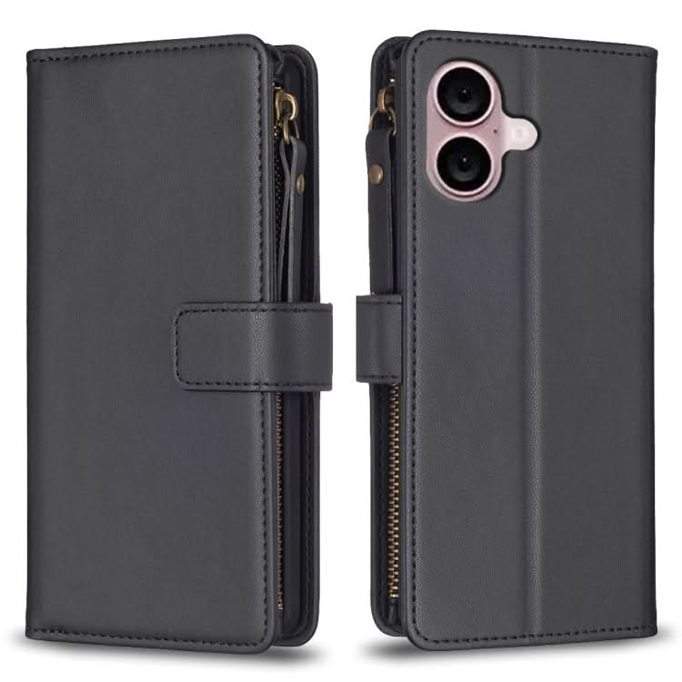 9 Card Slots Zipper Wallet Leather Flip Phone Case, Series 4