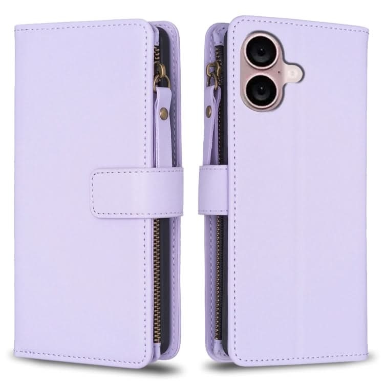 9 Card Slots Zipper Wallet Leather Flip Phone Case, Series 4