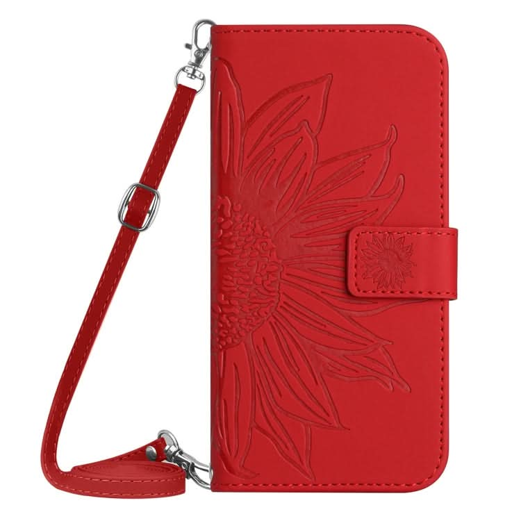 Skin Feel Sun Flower Embossed Flip Leather Phone Case with Lanyard, Series 2