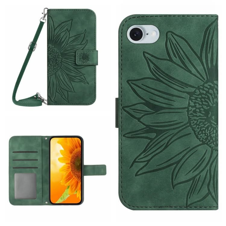 Skin Feel Sun Flower Embossed Flip Leather Phone Case with Lanyard, Series 2