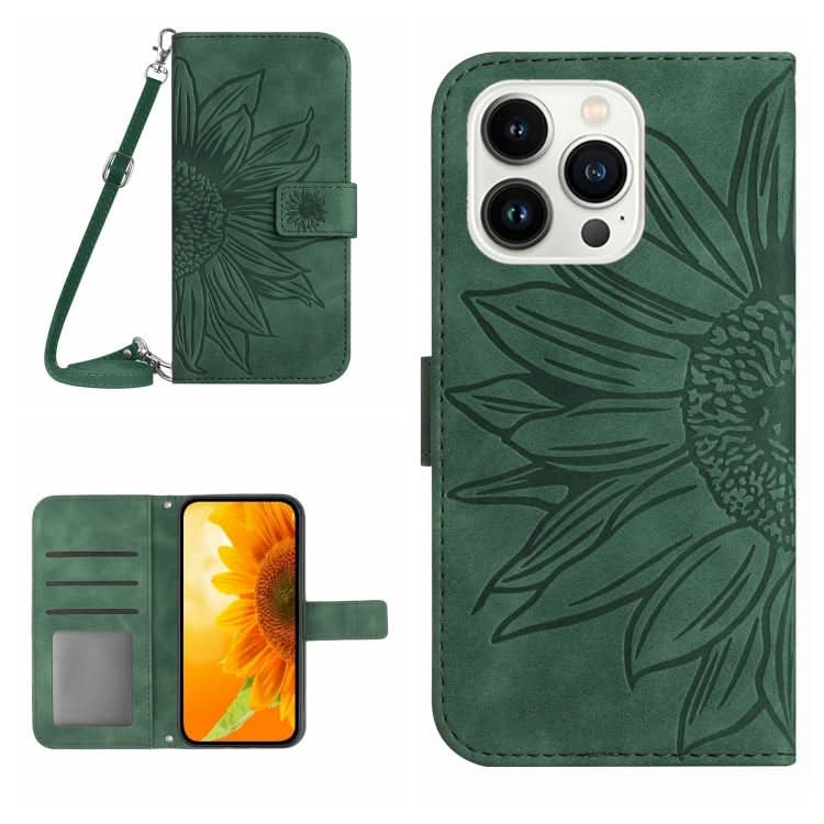 Skin Feel Sun Flower Embossed Flip Leather Phone Case with Lanyard, Series 2