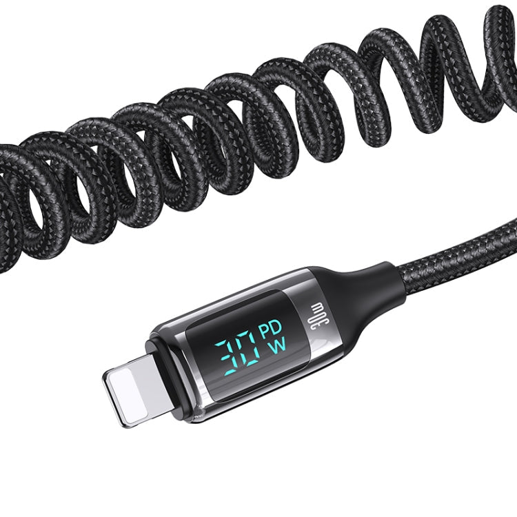 USAMS US-CC193 C37 60W Type-C+USB Dual Port Car Charger with Digital Display 30W 8 Pin Spring Data Cable ÎҵÄÉ̵ê