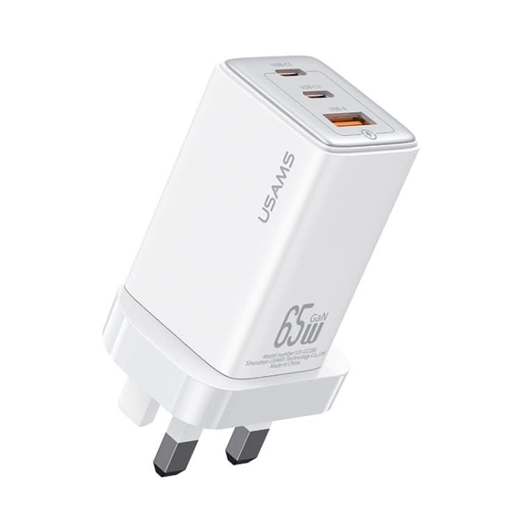 USAMS US-CC196 65W ACC Three Ports GaN Charger, UK Plug