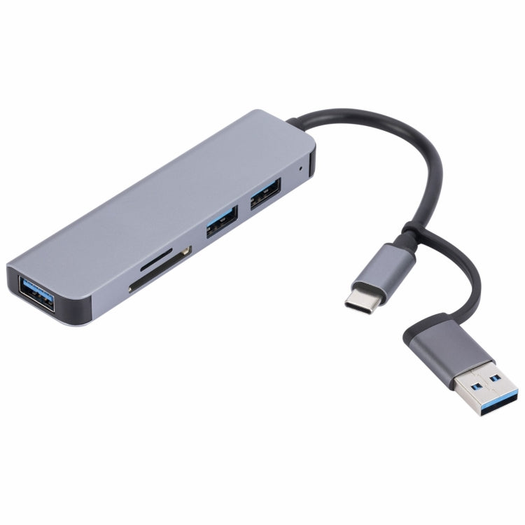 2302 5 in 1 USB+USB-C/Type-C to USB Multi-function Docking Station HUB Adapter-Reluova