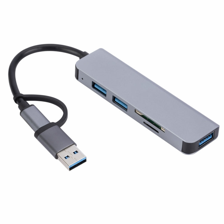 2302 5 in 1 USB+USB-C/Type-C to USB Multi-function Docking Station HUB Adapter-Reluova