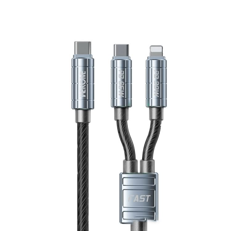 WK WDC-12 65W 2 in 1 Type-C to Type-C+8 Pin Super Fast Charge Data Cable, Length: 1.2m