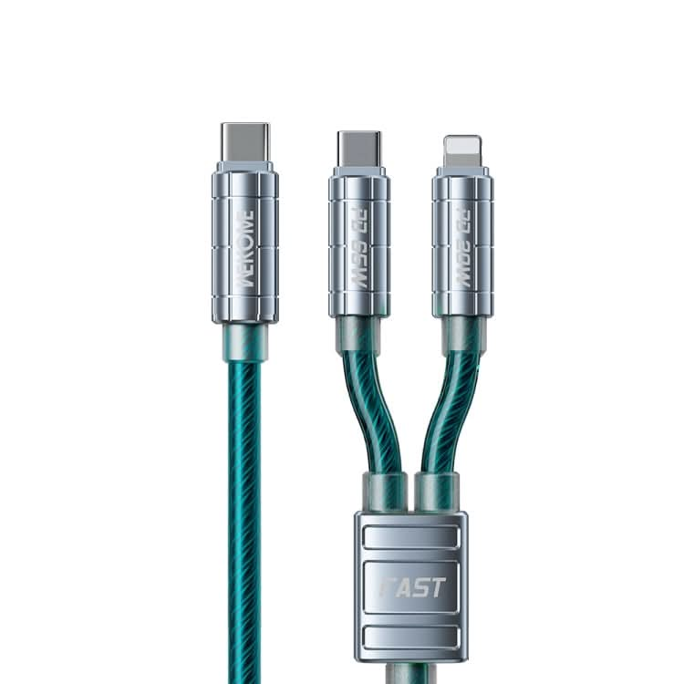 WK WDC-12 65W 2 in 1 Type-C to Type-C+8 Pin Super Fast Charge Data Cable, Length: 1.2m