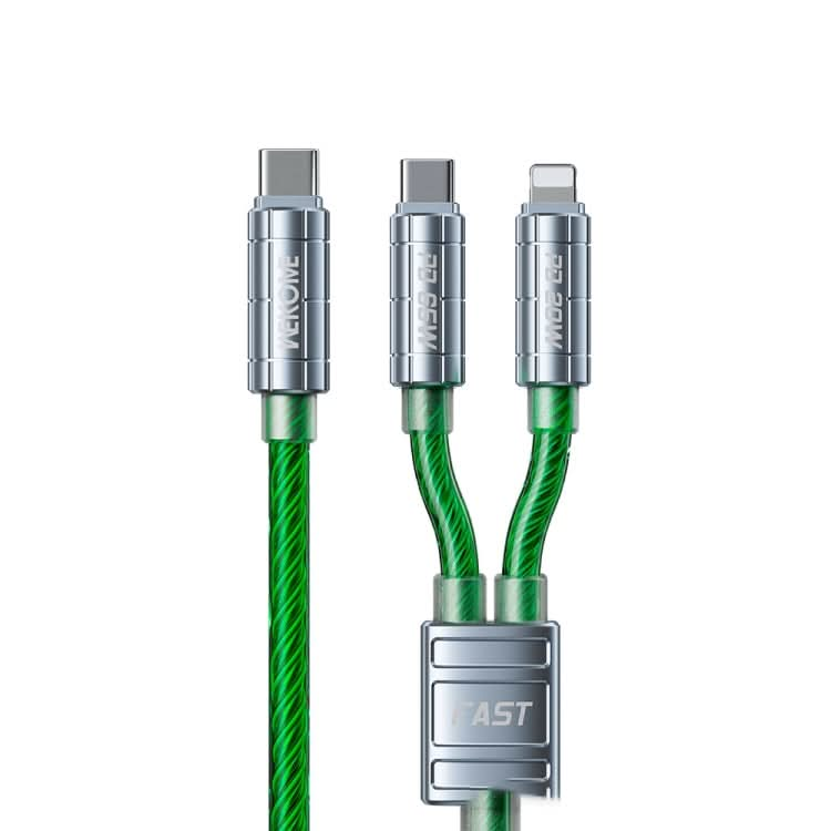 WK WDC-12 65W 2 in 1 Type-C to Type-C+8 Pin Super Fast Charge Data Cable, Length: 1.2m