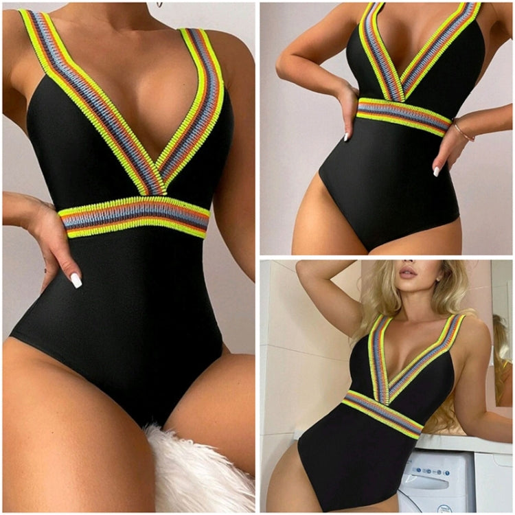 Woman Sexy Solid Color One Piece Bikini Swimsuit Reluova