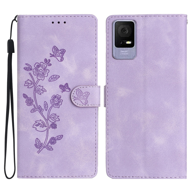 Flower Butterfly Embossing Pattern Leather Phone Case My Store