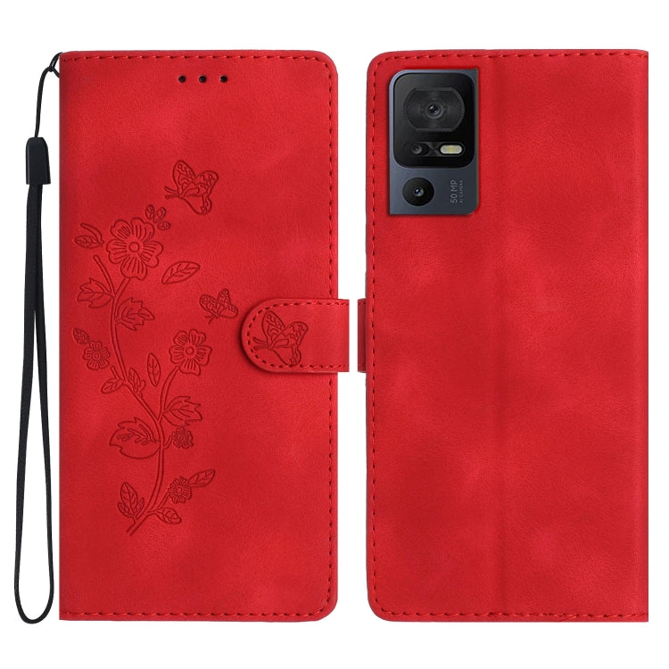 Flower Butterfly Embossing Pattern Leather Phone Case My Store