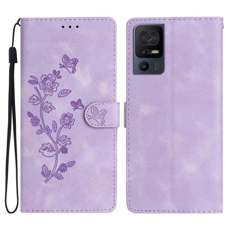 Flower Butterfly Embossing Pattern Leather Phone Case My Store