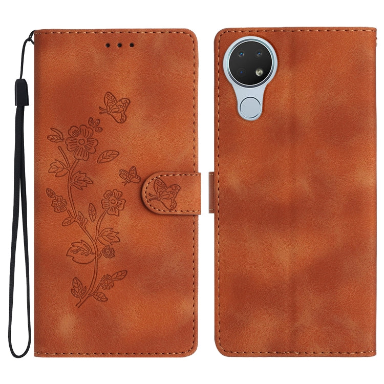 Flower Butterfly Embossing Pattern Leather Phone Case