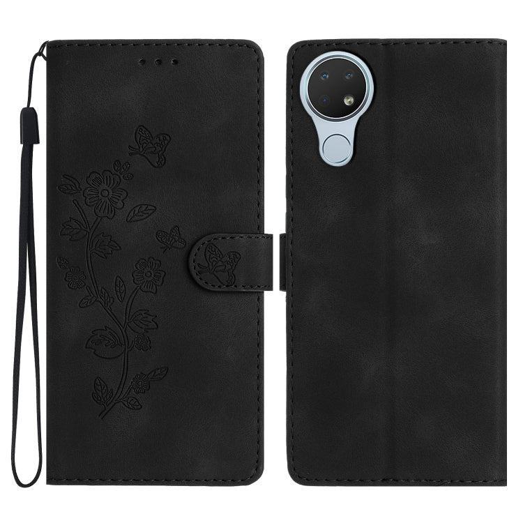 Flower Butterfly Embossing Pattern Leather Phone Case My Store