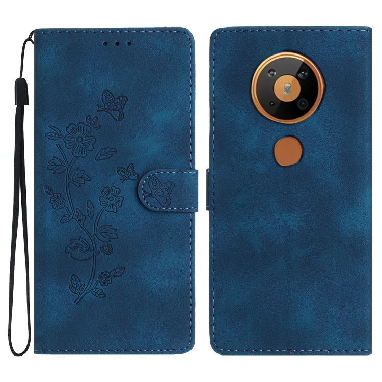 Flower Butterfly Embossing Pattern Leather Phone Case