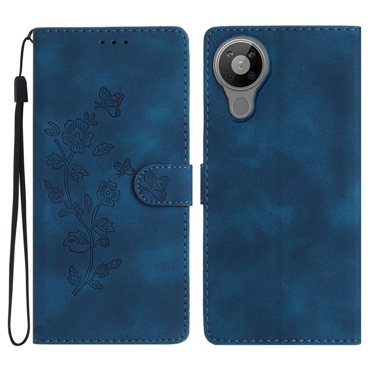 Flower Butterfly Embossing Pattern Leather Phone Case