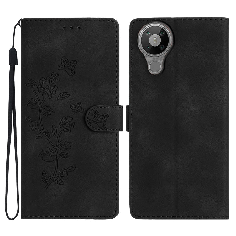 Flower Butterfly Embossing Pattern Leather Phone Case