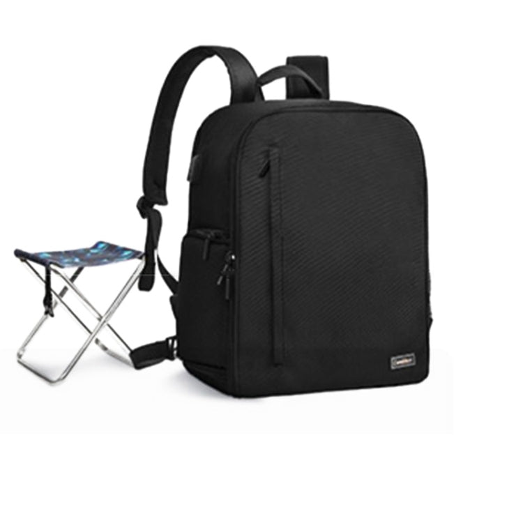 CADeN D6 VII Camera Backpack Shoulders Nylon Camera Lens Bag with Folding Chair