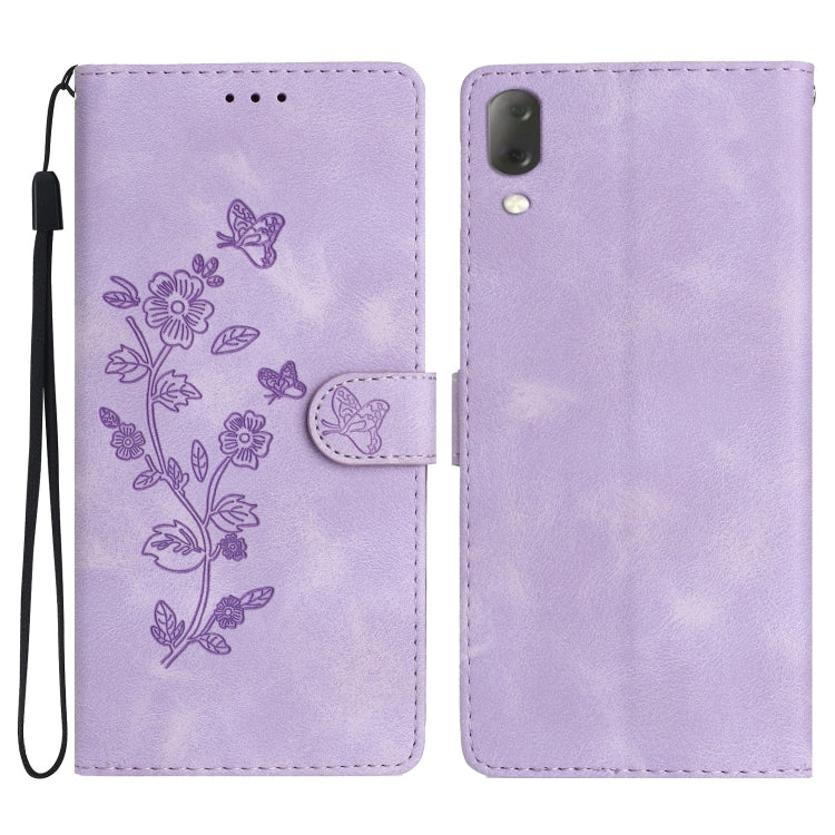 Flower Butterfly Embossing Pattern Leather Phone Case, Series 1