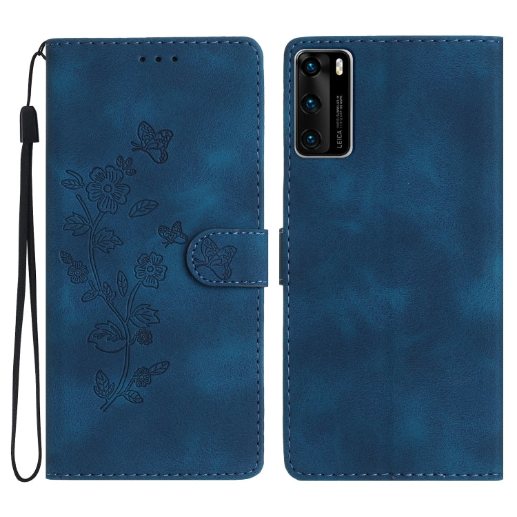 Flower Butterfly Embossing Pattern Leather Phone Case, Series 1